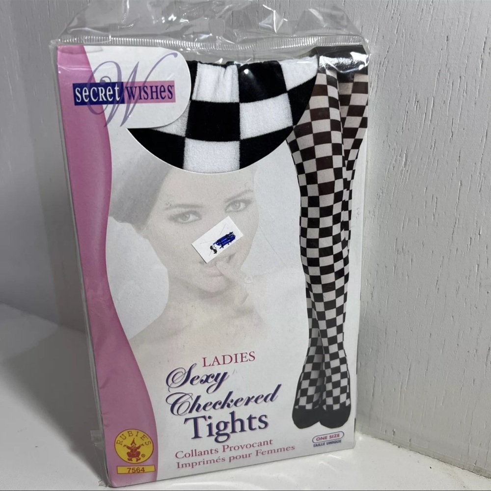 Black and White Checkered Tights
